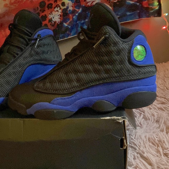 Jordan Shoes - Jordan’s 13 Black Hyper Royal size 6.5Y